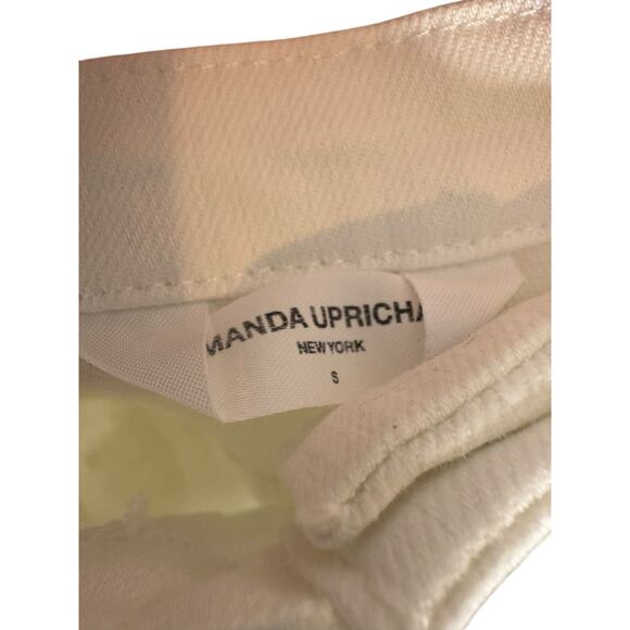 Amanda Uprichard Teyana Dress Strapless Denim Mini Minimalist Chic White Size S - Picture 10 of 12